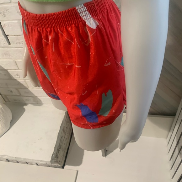 Retro elastic high waisted 80’s nylon shorts - Picture 2 of 5